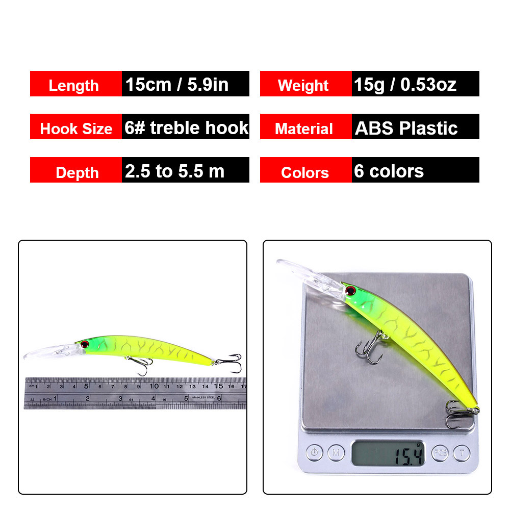 1 pçs 15cm 15g mergulho profun - Fishing Lure Swimbait avaliação e preço